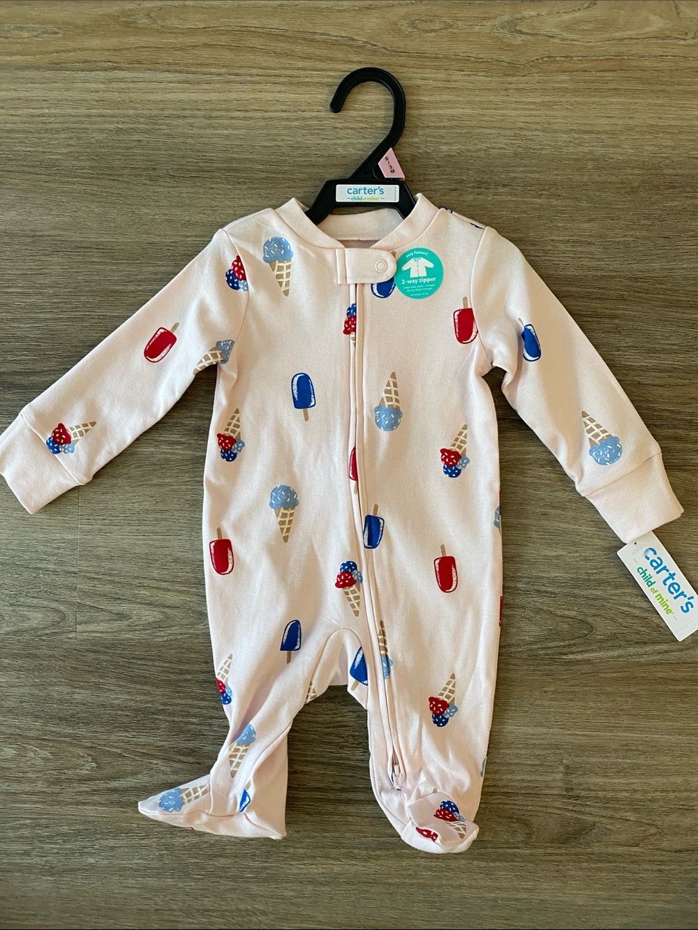 Carter's Pale Pink Ice Cream & Pops Footed One-Piece